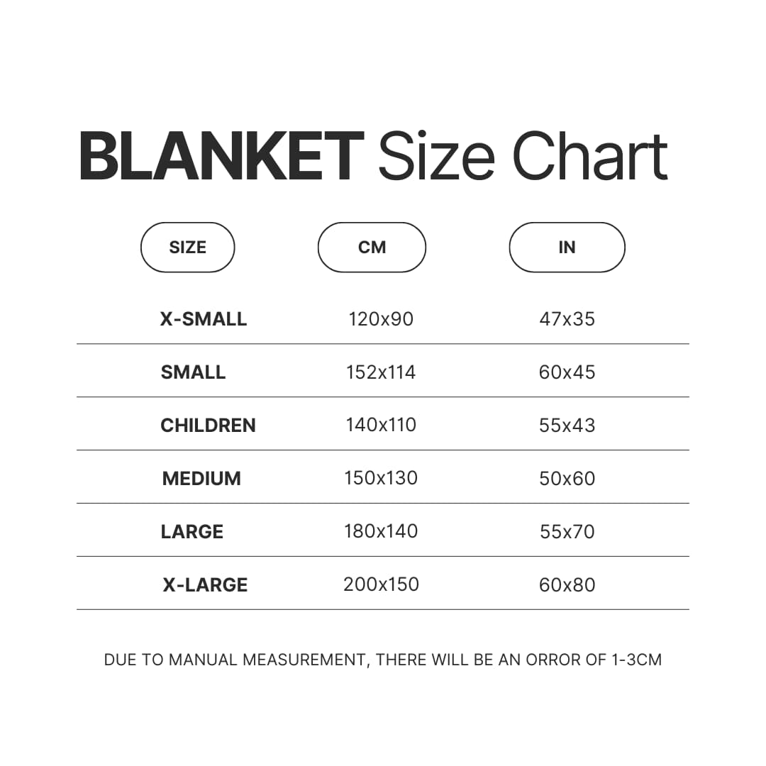 Blanket Size Chart - Helluva Boss Merch Store